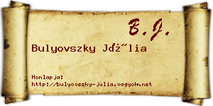 Bulyovszky Júlia névjegykártya